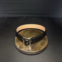 DutyMan Duty Belt Size 30” High Gloss Leather Chrome Buckle Quad Stitched 4631