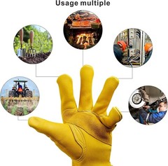 Yellow Leather Work Gloves – Durable, Comfortable & Ergonomic