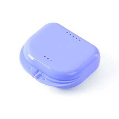 JMU Denture Storage Retainer Case with Vent Holes, Light Purple, Single Case