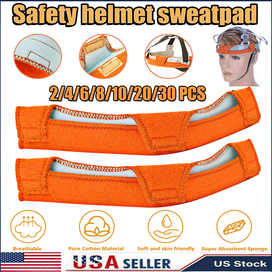 2-30 Packs Safety Helmet Sweatband Cotton Hard Hat Liner Accessories Washable