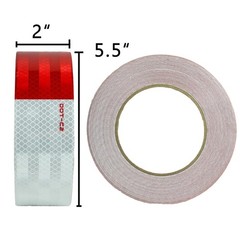 DOT C2 Reflective Tape 2 Inch x 30Ft Red White Waterproof Safety Truck