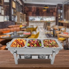 9QT Catering Chafing Dish Food Warmer buffet set 316 Stainless Steel w/3 pan