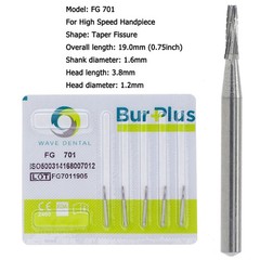 Wave Dental Carbide Burs High Speed Friction Crip FG 169L 699 701L Taper Fissure