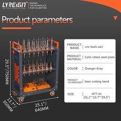 HSK63 Mobile CNC Tool Storage Cart, CNC Tool Holder Suitable for Factory Garage