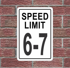 Speed Limit 6-7 Metal Sign for Street Road Highway Funny Slang 67 12″x18″ mph