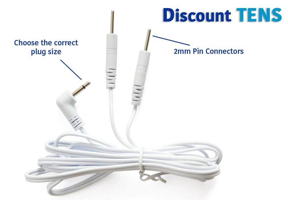 TENS Lead Wires – Two 2mm Pin Connectors – Quantity: 2