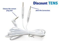 TENS Lead Wires – Two 2mm Pin Connectors – Quantity: 2