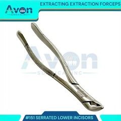 DENTAL TOOTH EXTRACTING FORCEPS #151 WITH SERRATED JAW DENTAL INSTRUMENT GERMAN