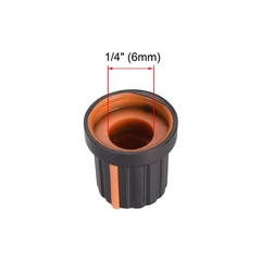10PC 6mm Knob for Effect Pedal Amplifier Black Potentiometer Knob Orange Mark