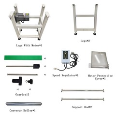 118×15.7in PVC Belt Conveyor Adjustable Speed 120W for Packaging Production Line