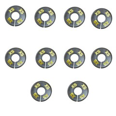 10 pcs Rack Divider Size XS X-SMALL Black Round Ring Sizing Hanger Tag Label