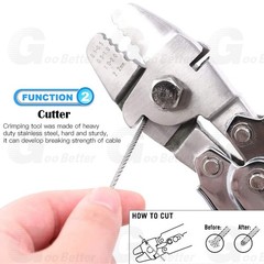 Wire Rope Crimping Swaging Tool Kit for Wire Cable Crimps Aluminum Double Barrel