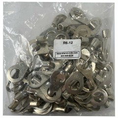 (100) Non-Insulated 6 Gauge 1/2″ Ring Terminal Uninsulated Wire Connector – USA