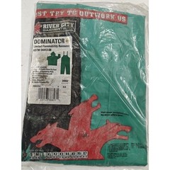 River City Dominator Green Rain Suit 2pc Jacket Bibs ASTM D6413-08 4XL 3882X4