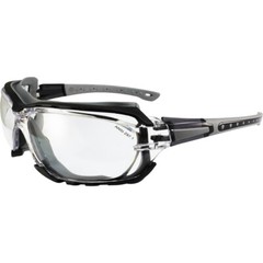 Birdz Eyewear Gasket Safety Padded Motorcycle Sunglasses Grey with Clear Lens