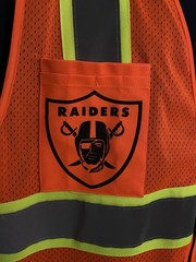 🏈🦺LAS VEGAS RAIDERS WORK SAFETY PPE REFLECTIVE VEST LOGO SIZE M-4XL ORANGE