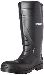 31251 Rubber Fishing Hunting Waterproof PVC Work Mud MENS BLACK BOOTS STEEL TOE