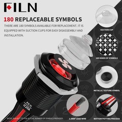 Latching Push Button Switch 19mm Blue LED 12V-24V 20A IP67 Waterproof 2 Pack