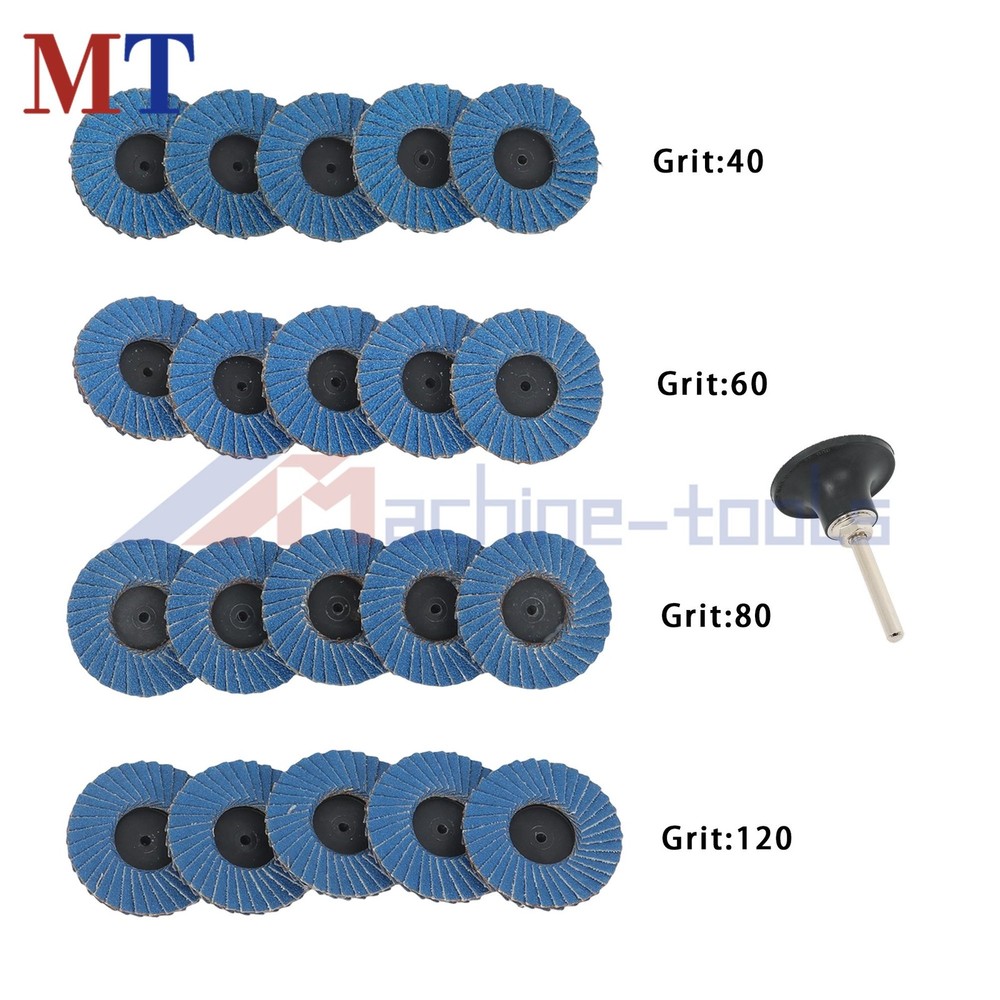 20 Pack 2 Inch 40/60/80/120 Grit Mixed Curved Sanding Discs Set for Die Grinder