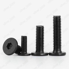 Black 304 Stainless Steel Allen Hex Socket Utrathin Flat Head Screws M2 M3 M4 M5