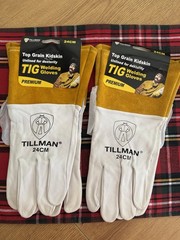 2 Pair Medium Tillman Top Grain Kidskin Unlined TIG Welding Gloves Premium 24CM