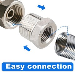 5PCS Stainless Steel Hex Bushing Reducer 1/2″ NPT to 1/4″ NPT