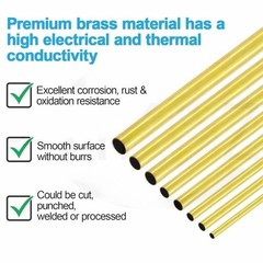 Brass Round Tubes OD 0.8mm – 50mm Length 500mm Model Making Hobbies DIY Repairs