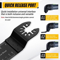 6PCS Oscillating Tool Blades, Universal Wood Multitool, Black