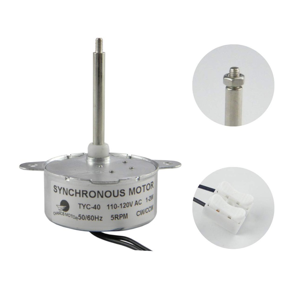 TYC-40 110V AC Small Gear Synchro Motor 5/6RPM CW/CCW by Electric Motor Suppl…