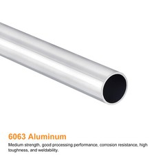 22mm OD 19mm Inner Dia 400mm Length 6063 Aluminum Tube for Industry DIY Project