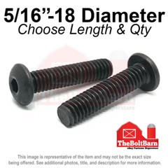 5/16″-18 Alloy Button Socket Head Cap Screws Bolts Black Oxide (Pick Size & Qty)