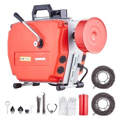 VEVOR Drain Cleaner Machine 120FT x 7/8″ 420W Sewer Snake Auger Manual Feed