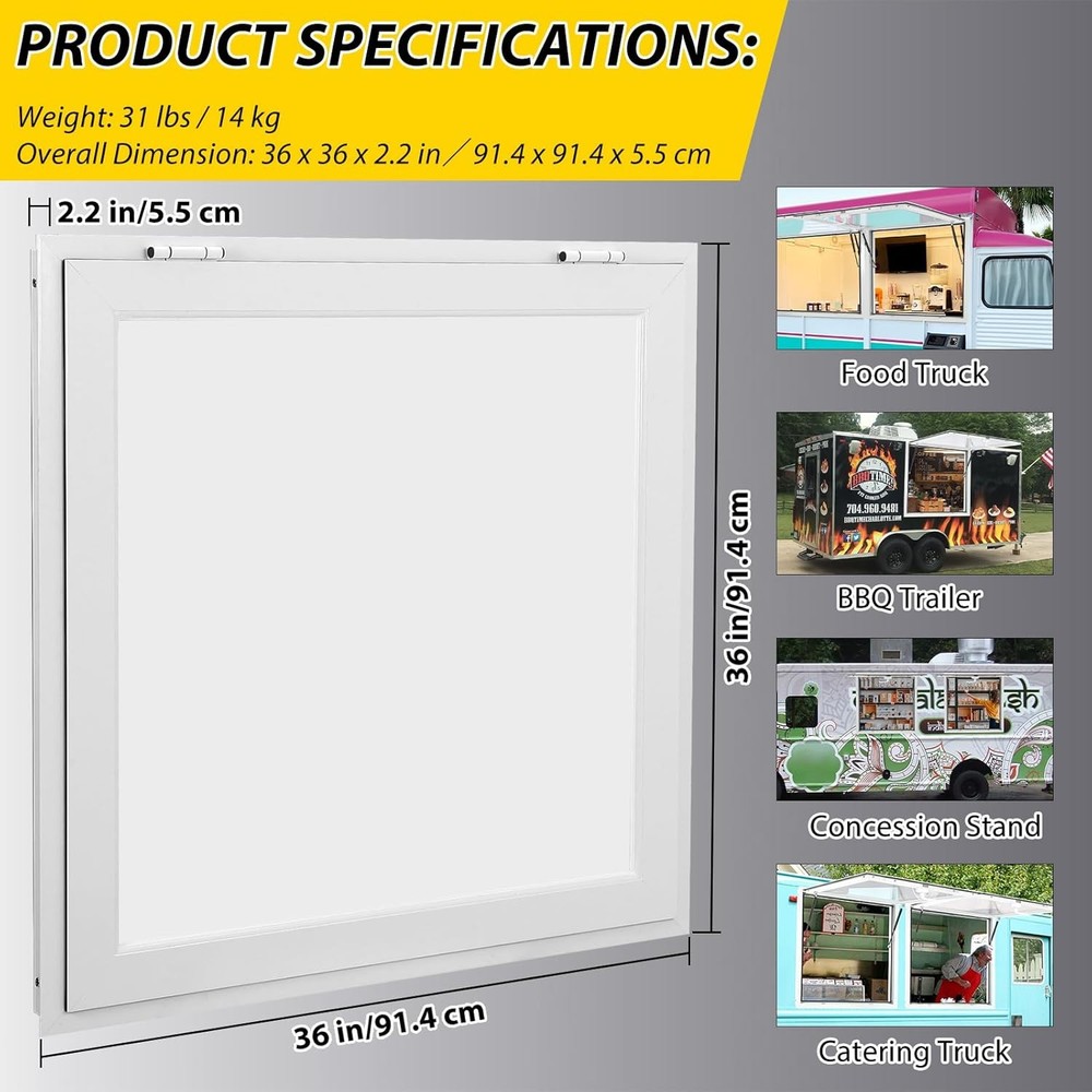 Concession Stand Serving Window Food Truck Service Awning Door Hydraulic Lifting