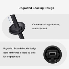 150-Pack Durable Nylon Cable Tie Buckles: Secure Automotive Fastening Solution