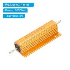 8PCS 100W 4 Ohm Aluminum Shell Resistor Aluminum Housing Resistor Golden