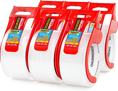 CHUANGSEED 6Pack Clear Packing Tape with Dispenser 2.7mil x 1.88″ x 55Y Heavy…