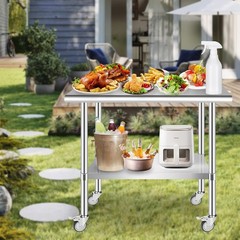 48 x 36 in Kitchen prep Table, Stainless Steel Work Table for Outdoor, Garages