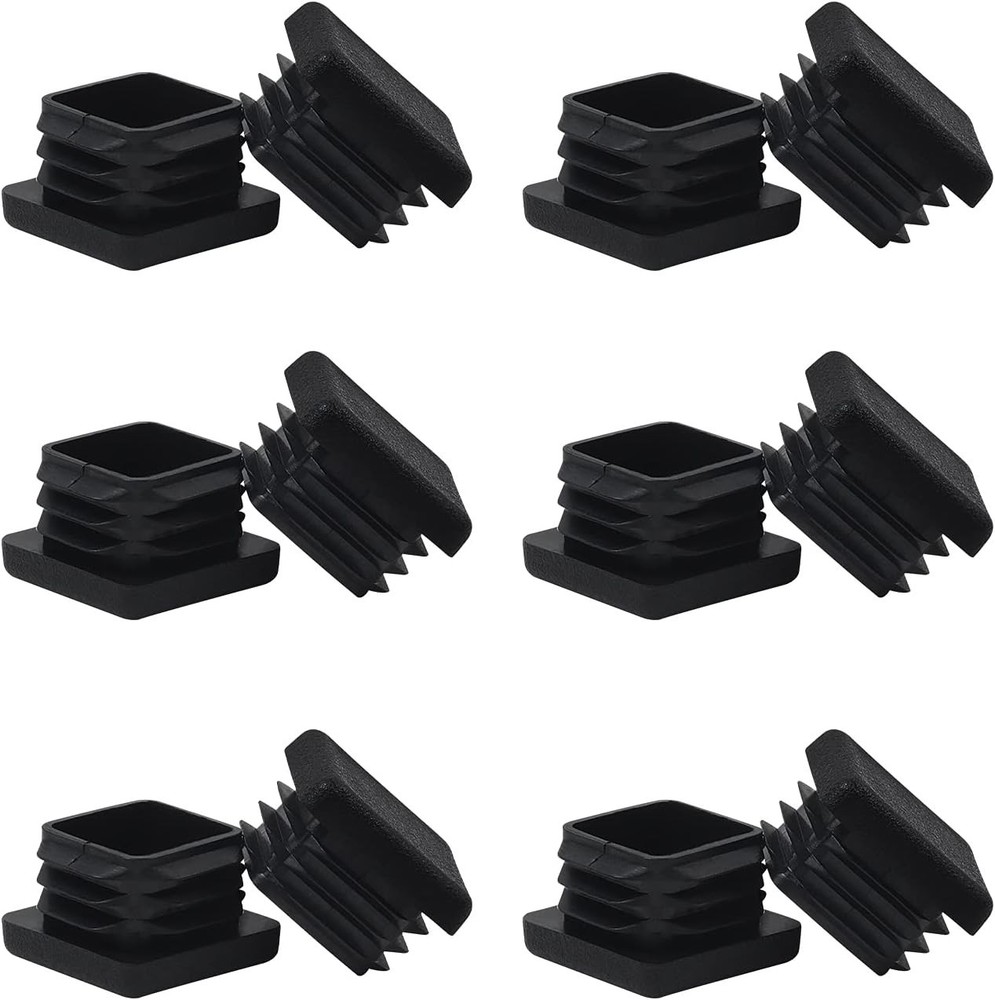 WZB 1 1×1 Square Tube End Cap Plastic Plugs 12 Pack, 1×1 1 Inch Square Tubing