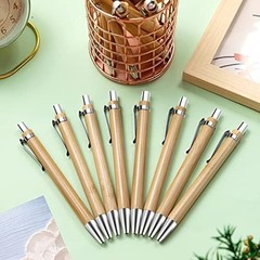150pcs Bamboo Ballpoint Pens Bulk Wooden Retractable Black Ink 1mm Writing USA