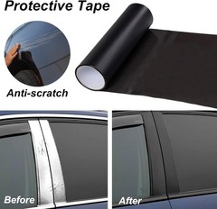 Matte Black Vinyl Wrap Tape Roll, 4 Inch x 30ft Self-Adhesive Black Out Chrome D