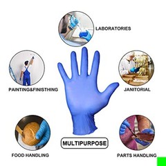 Nitrile Blend Material Disposable Gloves, Powder Free, Latex Free, 100-Pack