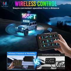 Wireless RGB Switch Panel LED Strobe Toggle Momentary 80A Circuit Relay System