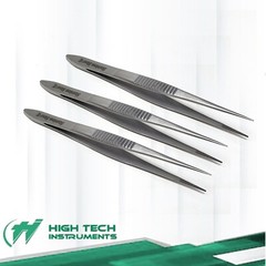 3 Surgical Precision Point Tweezers Stainless Steel Lab Forceps Firm Grip 4.5″