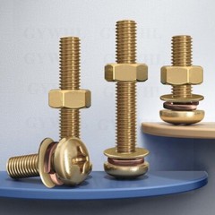 Brass Phillips Pan Head Machine Screws Bolts + Washer + Nuts + Spring Washer Set