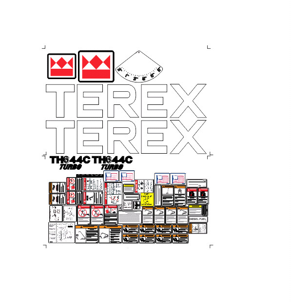 Terex TH644C Telehandler Forklift Decal Kit 7 YEAR VINYL!