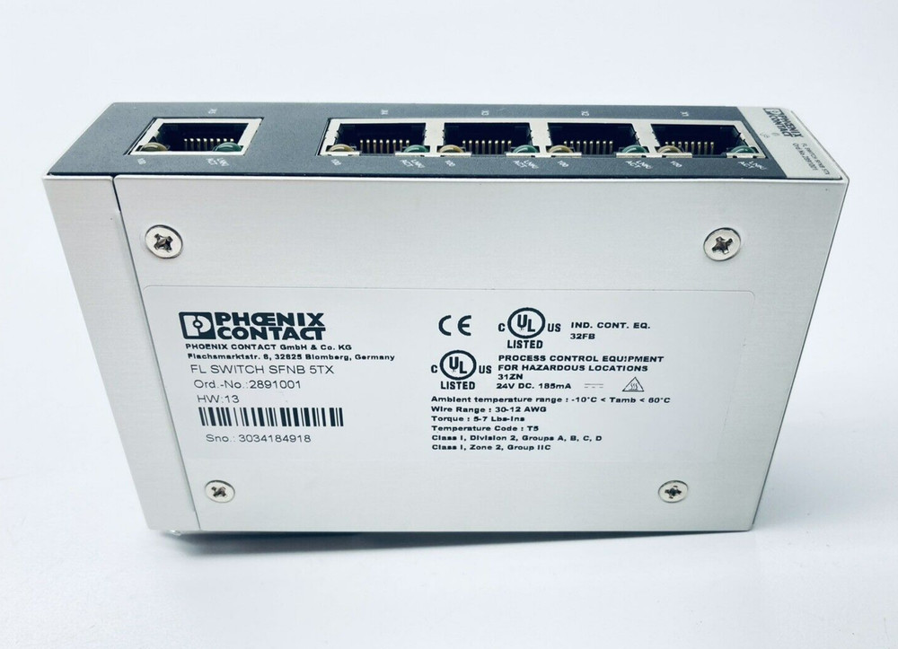 PHOENIX CONTACT 2891001 INDUSTRIAL ETHERNET SWITCH FL SWITCH SFNB 5TX