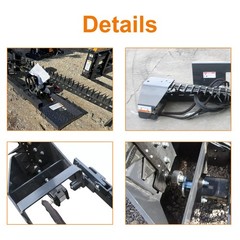 Wolverine 72” Sickle Bar Mower Skid Steer Attachment Brush Cutter For Bobcat.
