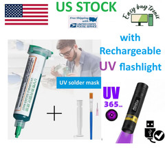 UV light + PCB BGA Circuit Board UV Curable Solder Repair Mask Paint GREEN 10ml