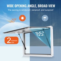36″L x 24″W Concession Stand Serving Window Food Truck Service Awning