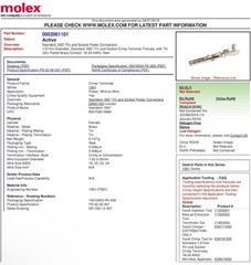 50 Pair Molex 18-24 AWG Gauge Pins 0.062″ Male and Female Pins Connector, Crimp